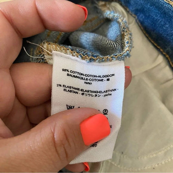 Free People Medium Wash Great Heights Frayed Fringe Hem Skinny Jeans Size 26 - Picture 10 of 11